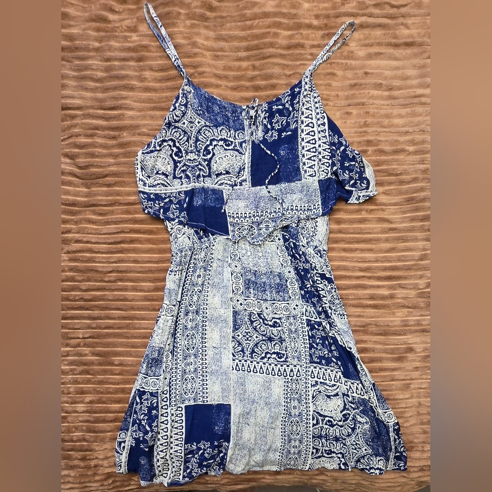 Blue & White Flowy Dress